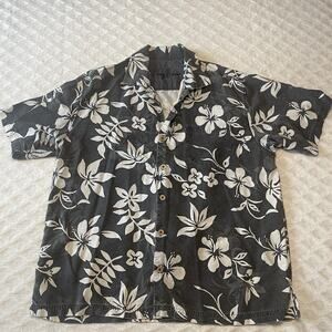 Tommy Bahama Mens 100% Silk Button Up Shirt Sz L Camp Hawaiian Floral